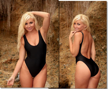 Baywatch style swimsuit in black