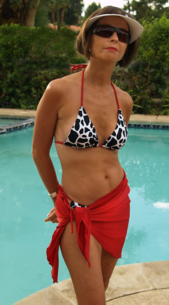 The Accent Rouge Bikini shown here with matching Red Sarong and co ordinating Maxx Tour Sunglasses