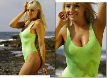 sheer when wet one piece swimsuit neon lime