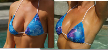 The Garden Party Bikini swimsuit is available with a Sheer or Lined top