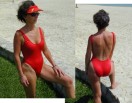 The Baywatch style 2Scoops bathing suit by Brigitewear. Baywatch now in sydication, check your local TV listings