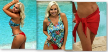 Aloha tropical bikini swimsuit ensemble for women
