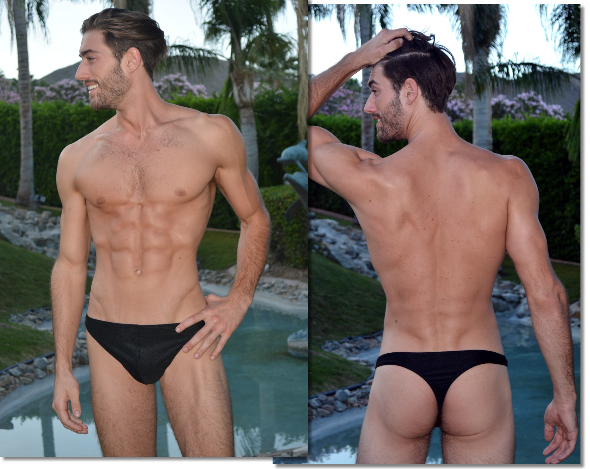 Azur thong swimsuits for men by Brigitewear