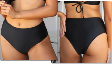 Cheeky High Waist bikini bottom Black