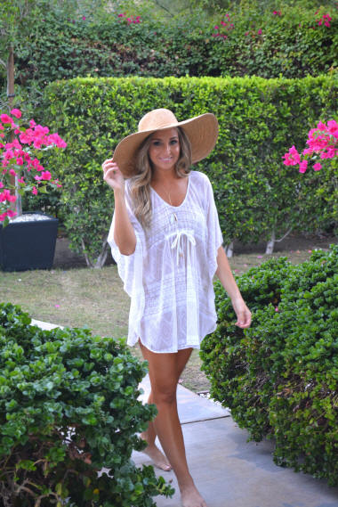 Desert Gold Poncho cover-up perfect for resort wear