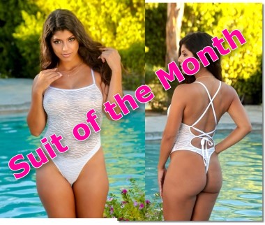 Sheer thong one piece suit of the month